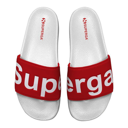 Sandalia 1908 Slides Polysoft White Red Superga