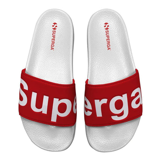 Sandalia 1908 Slides Polysoft White Red Superga
