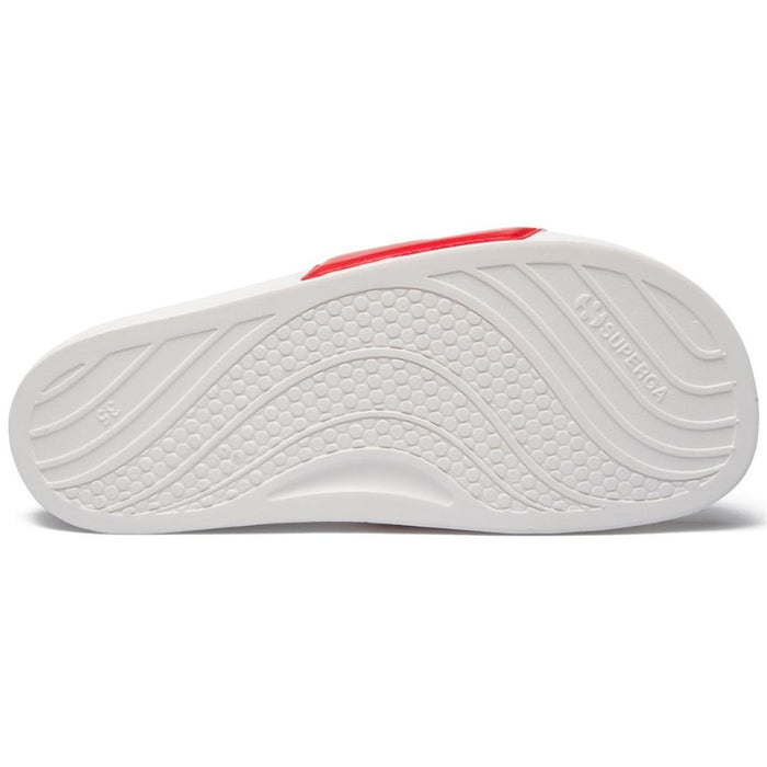 Sandalia 1908 Slides Polysoft White Red Superga