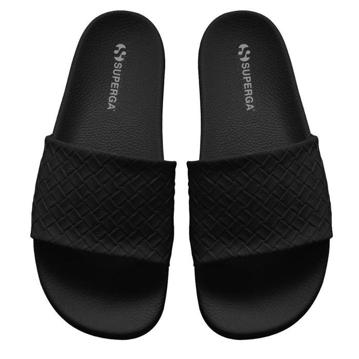 Sandalia 1908 Slides Woven Leather Black Superga