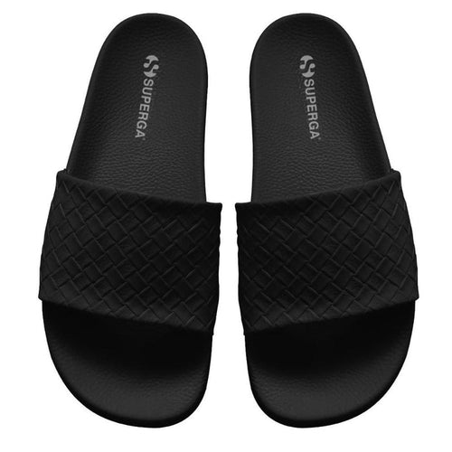 Sandalia 1908 Slides Woven Leather Black Superga