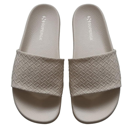 Sandalia 1908 Slides Woven Leather White Avorio Superga