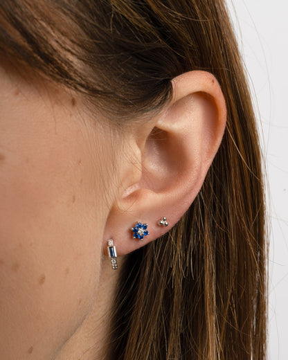 Sapphire Baguette Huggie Earrings