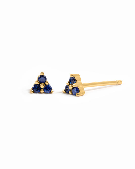 Tiny Sapphire 3 Stone Studs