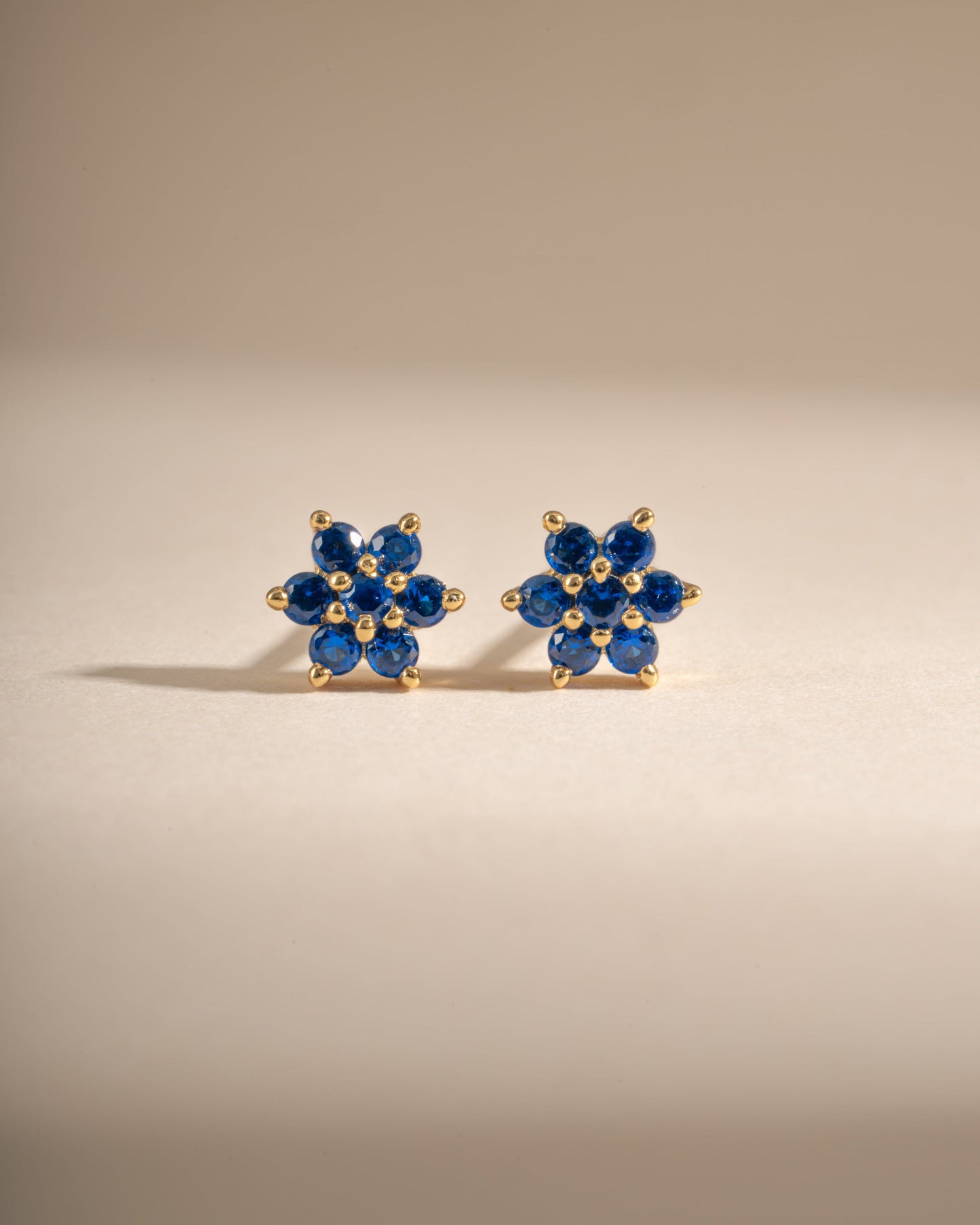 Sapphire Flower Studs