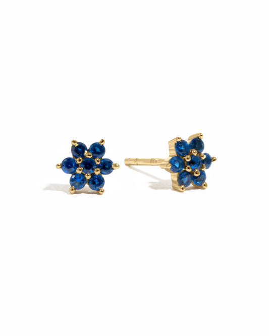 Sapphire Flower Studs