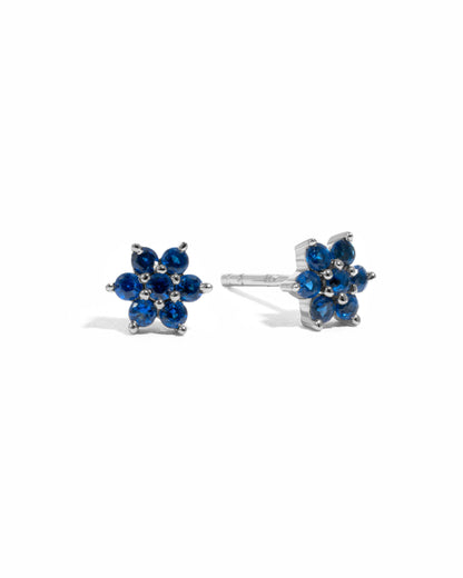 Sapphire Flower Studs