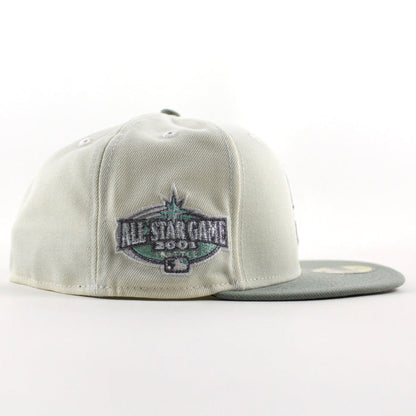 Seattle Mariners 2001 All Star Game New Era 59Fifty Fitted Hat (Chrome White Sea Glass Gray Under Brim)