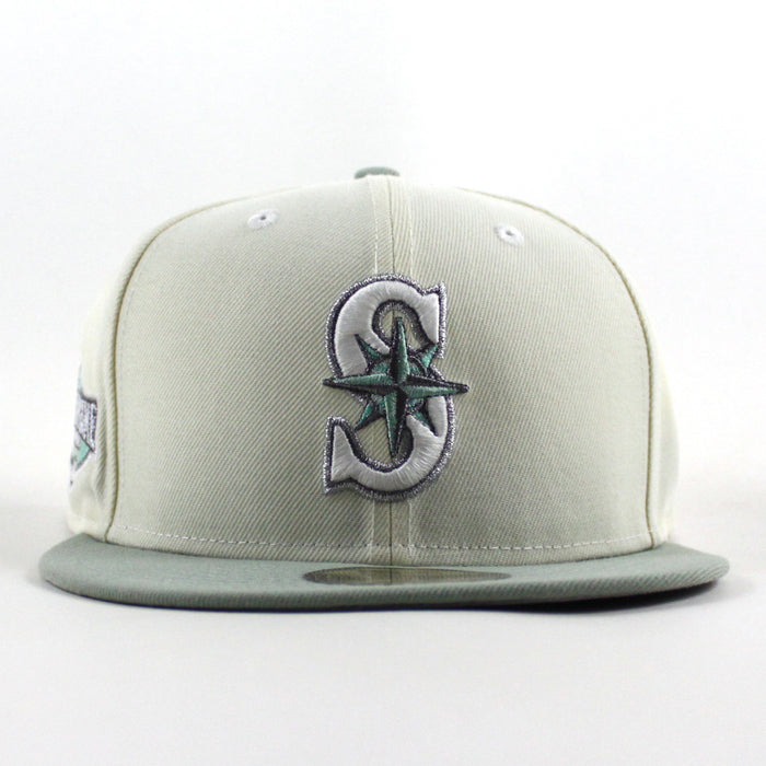 Seattle Mariners 2001 All Star Game New Era 59Fifty Fitted Hat (Chrome White Sea Glass Gray Under Brim)