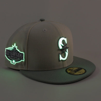 Seattle Mariners 2001 All Star Game New Era 59Fifty Fitted Hat (Chrome White Sea Glass Gray Under Brim)
