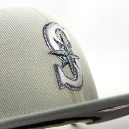 Seattle Mariners 2001 All Star Game New Era 59Fifty Fitted Hat (Chrome White Sea Glass Gray Under Brim)
