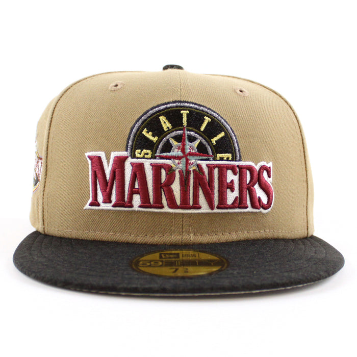 Seattle Mariners 2001 All Star Game New Era 59Fifty Fitted Hat (Khaki Black Gray Under Brim)