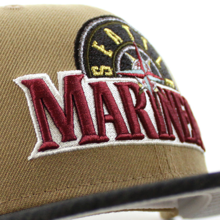 Seattle Mariners 2001 All Star Game New Era 59Fifty Fitted Hat (Khaki Black Gray Under Brim)