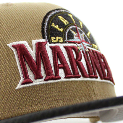 Seattle Mariners 2001 All Star Game New Era 59Fifty Fitted Hat (Khaki Black Gray Under Brim)