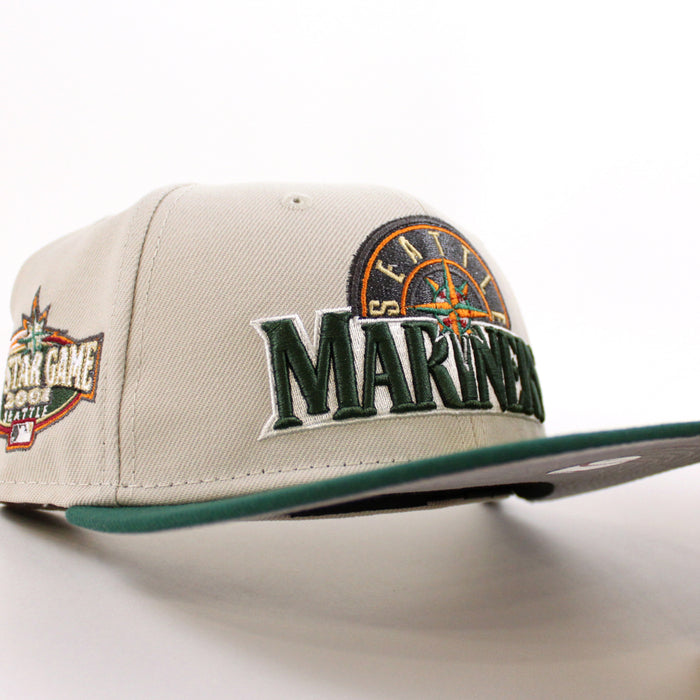 Seattle Mariners 2001 All Star Game New Era 59Fifty Fitted Hat (Stone Green Gray Under Brim)
