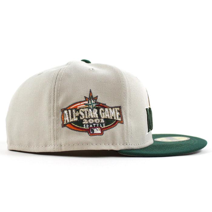 Seattle Mariners 2001 All Star Game New Era 59Fifty Fitted Hat (Stone Green Gray Under Brim)