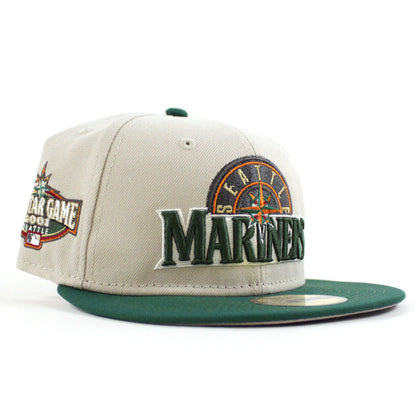 Seattle Mariners 2001 All Star Game New Era 59Fifty Fitted Hat (Stone Green Gray Under Brim)
