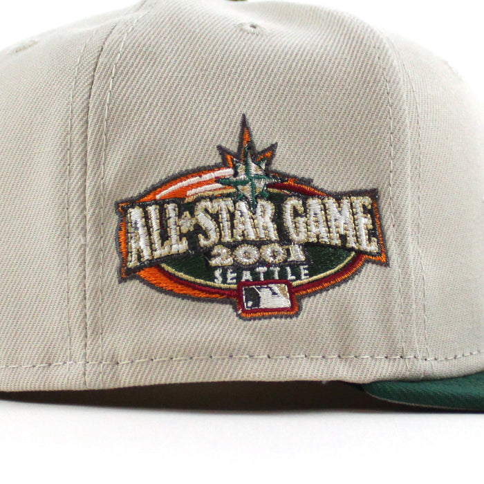 Seattle Mariners 2001 All Star Game New Era 59Fifty Fitted Hat (Stone Green Gray Under Brim)