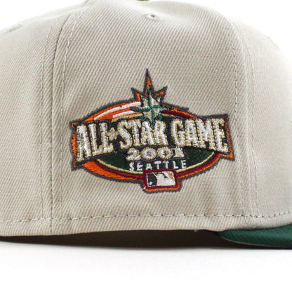 Seattle Mariners 2001 All Star Game New Era 59Fifty Fitted Hat (Stone Green Gray Under Brim)