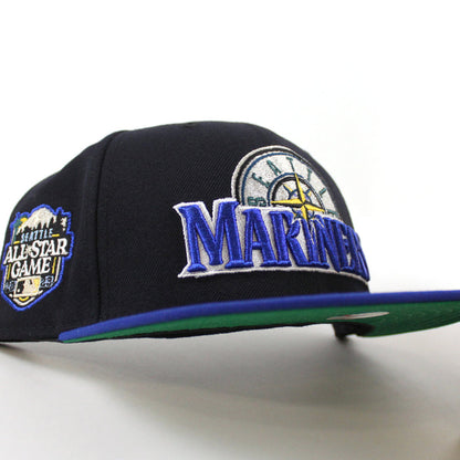 Seattle Mariners 2023 All Star Game Anniversary New Era 59Fifty Fitted Hat (Navy Blue Royal Blue Green Under Brim)