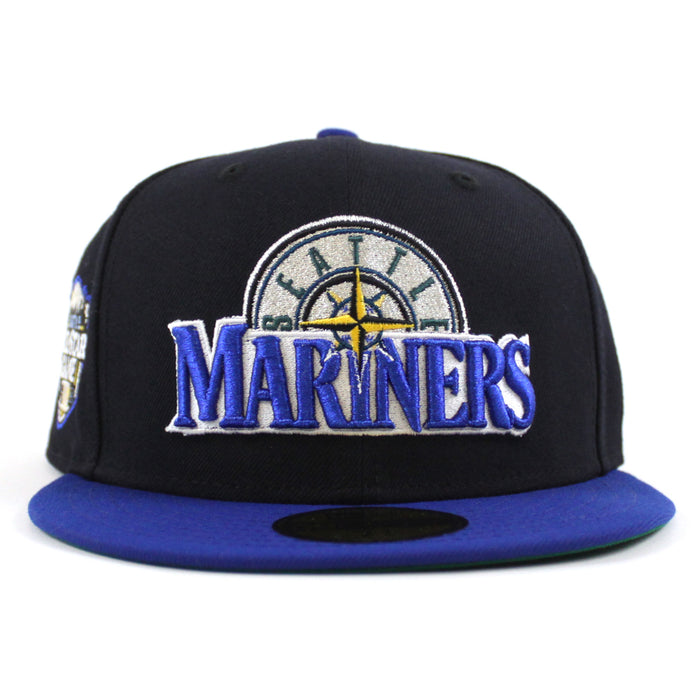 Seattle Mariners 2023 All Star Game Anniversary New Era 59Fifty Fitted Hat (Navy Blue Royal Blue Green Under Brim)
