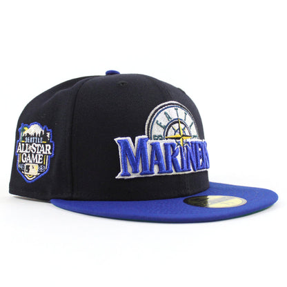 Seattle Mariners 2023 All Star Game Anniversary New Era 59Fifty Fitted Hat (Navy Blue Royal Blue Green Under Brim)