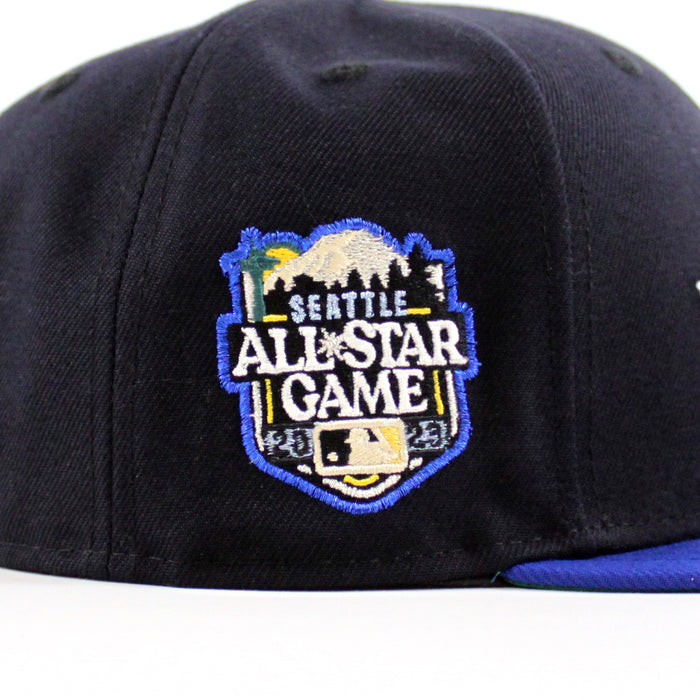 Seattle Mariners 2023 All Star Game Anniversary New Era 59Fifty Fitted Hat (Navy Blue Royal Blue Green Under Brim)