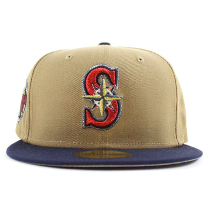 Seattle Mariners 2023 All Star Game New Era 59Fifty Fitted Hat (Khaki OceanSide Blue Gray Under Brim)