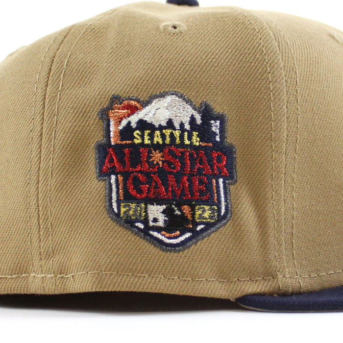 Seattle Mariners 2023 All Star Game New Era 59Fifty Fitted Hat (Khaki OceanSide Blue Gray Under Brim)