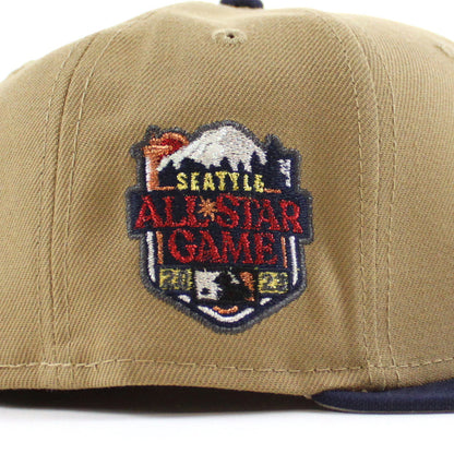 Seattle Mariners 2023 All Star Game New Era 59Fifty Fitted Hat (Khaki OceanSide Blue Gray Under Brim)