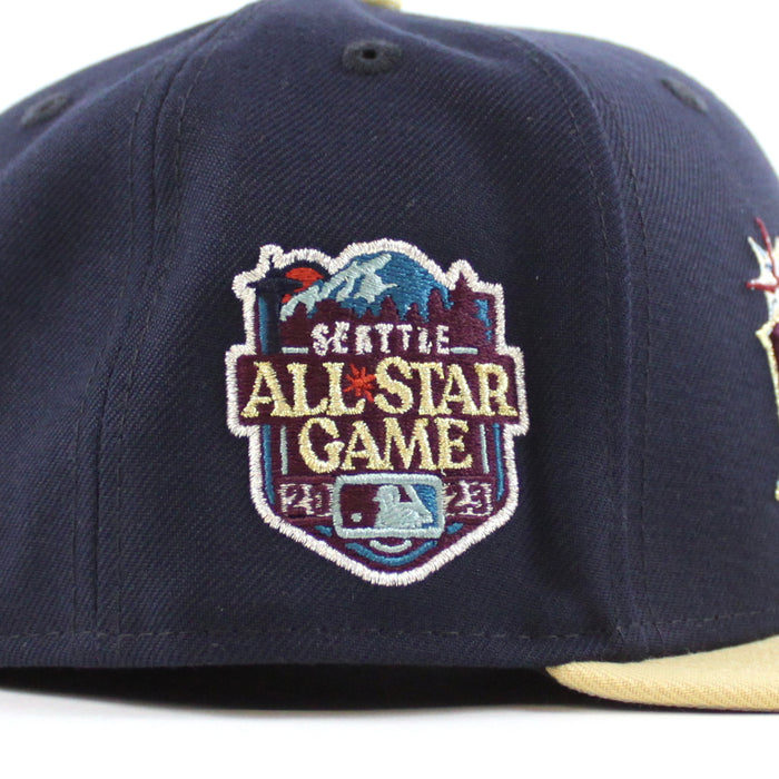 Seattle Mariners 2023 All Star Game New Era 59Fifty Fitted Hat (Night Shift Navy Vegas Gold Gray Under Brim)