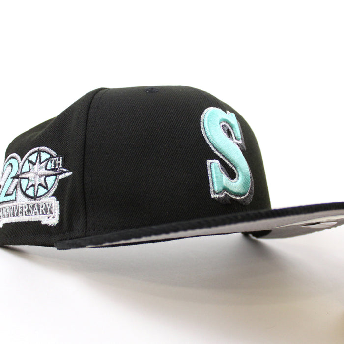 Seattle Mariners 20TH Anniversary New Era 59Fifty Fitted Hat (Black and Gray Under Brim)