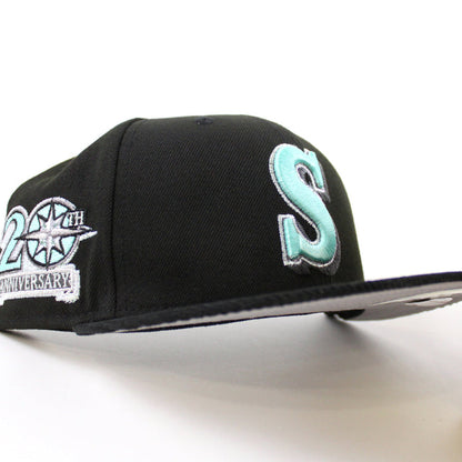 Seattle Mariners 20TH Anniversary New Era 59Fifty Fitted Hat (Black and Gray Under Brim)