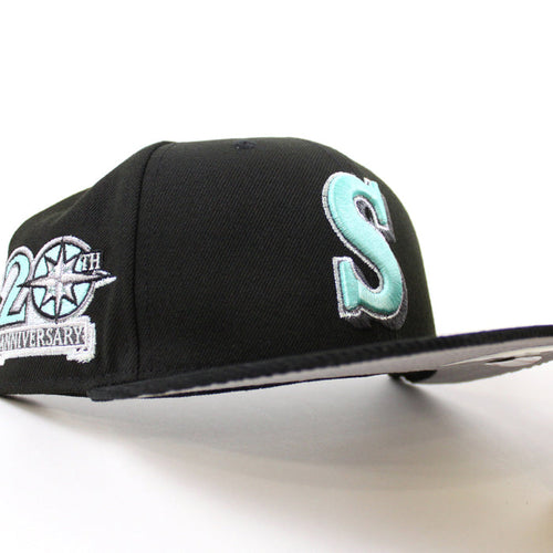 Seattle Mariners 20TH Anniversary New Era 59Fifty Fitted Hat (Black and Gray Under Brim)