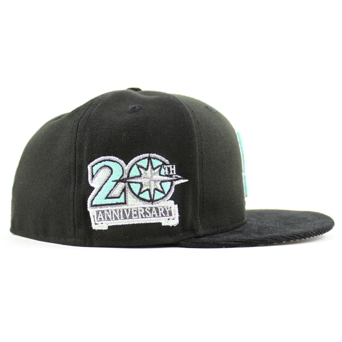 Seattle Mariners 20TH Anniversary New Era 59Fifty Fitted Hat (Black and Gray Under Brim)
