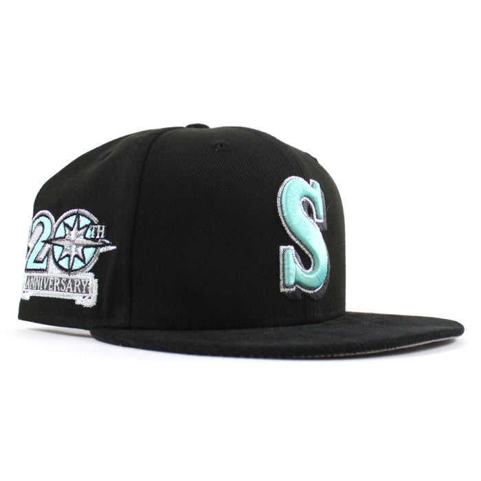 Seattle Mariners 20TH Anniversary New Era 59Fifty Fitted Hat (Black and Gray Under Brim)