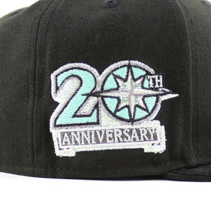 Seattle Mariners 20TH Anniversary New Era 59Fifty Fitted Hat (Black and Gray Under Brim)