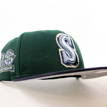Seattle Mariners 20th Anniversary New Era 59Fifty Fitted Hat (Dark Green Navy Gray Under Brim)