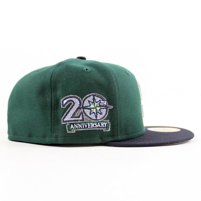 Seattle Mariners 20th Anniversary New Era 59Fifty Fitted Hat (Dark Green Navy Gray Under Brim)