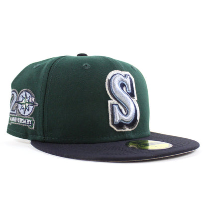 Seattle Mariners 20th Anniversary New Era 59Fifty Fitted Hat (Dark Green Navy Gray Under Brim)