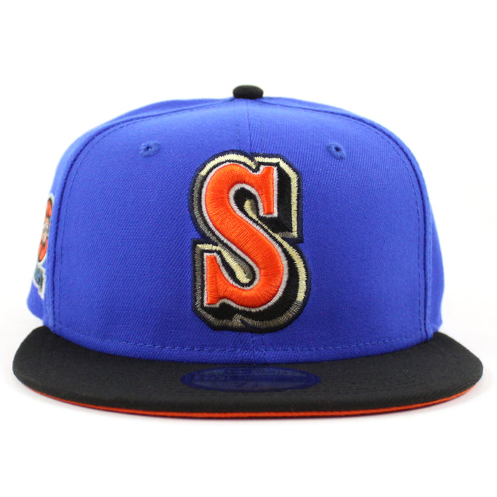 Seattle Mariners 20TH ANNIVERSARY New Era 59Fifty Fitted Hat (GITD BLUE BEAD BLACK COUNTDOWN ORANGE Under Brim)