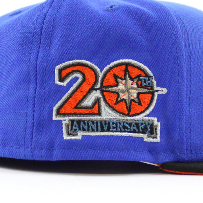 Seattle Mariners 20TH ANNIVERSARY New Era 59Fifty Fitted Hat (GITD BLUE BEAD BLACK COUNTDOWN ORANGE Under Brim)