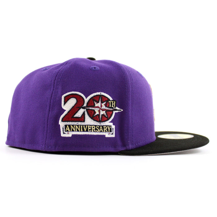 Seattle Mariners 20th Anniversary New Era 59Fifty Fitted Hat (Purple Black Gray Under Brim)
