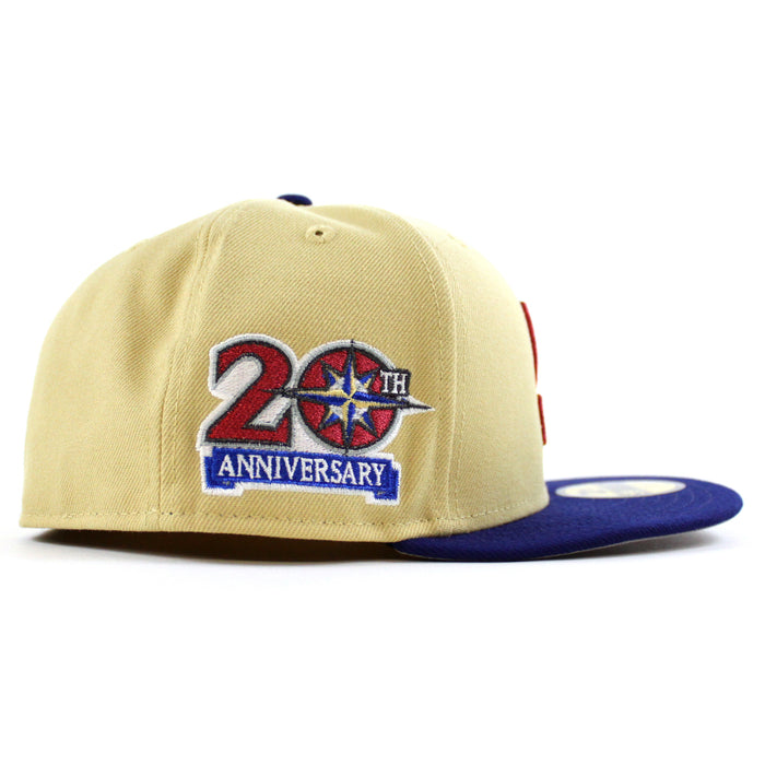 Seattle Mariners 20TH Anniversary New Era 59Fifty Fitted Hat (Vegas Gold Royal Blue Gray Under Brim)
