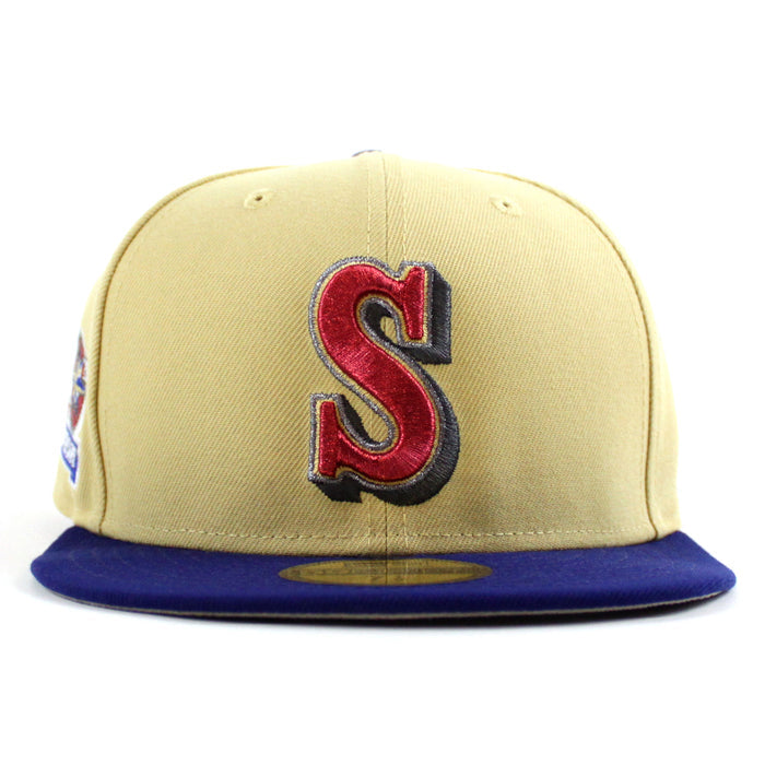 Seattle Mariners 20TH Anniversary New Era 59Fifty Fitted Hat (Vegas Gold Royal Blue Gray Under Brim)