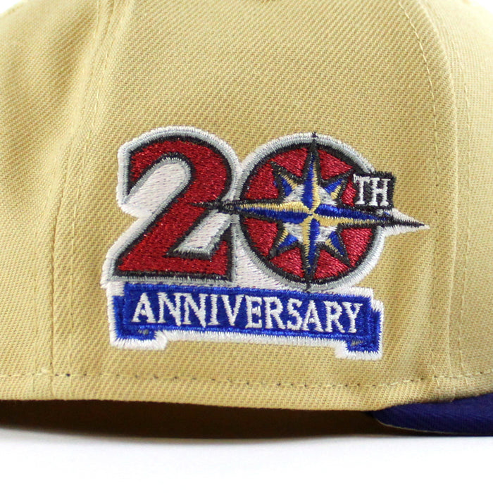 Seattle Mariners 20TH Anniversary New Era 59Fifty Fitted Hat (Vegas Gold Royal Blue Gray Under Brim)