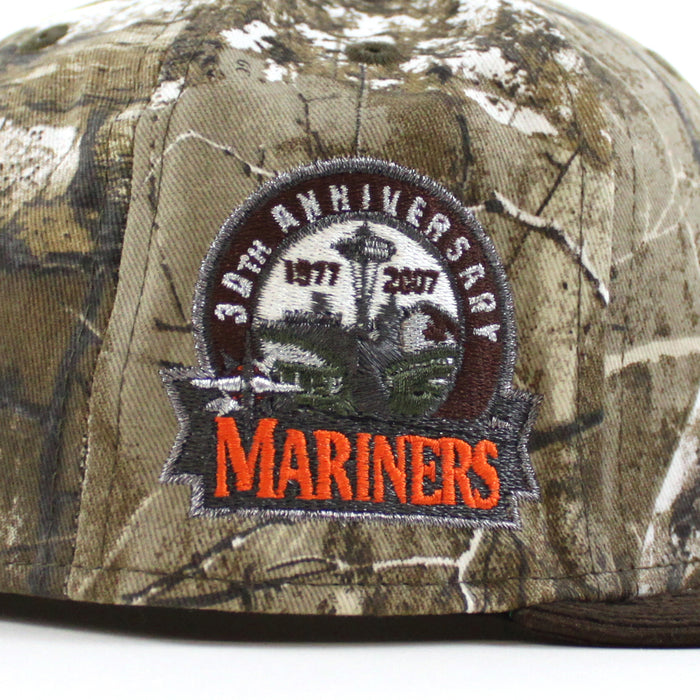Seattle Mariners 30TH Anniversary New Era 59Fifty Fitted Hat (RealTree Camo Brown Corduroy Green Under Brim)
