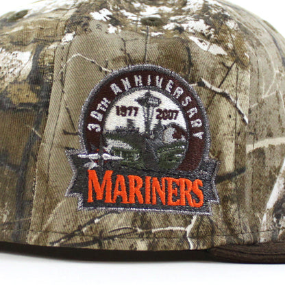 Seattle Mariners 30TH Anniversary New Era 59Fifty Fitted Hat (RealTree Camo Brown Corduroy Green Under Brim)