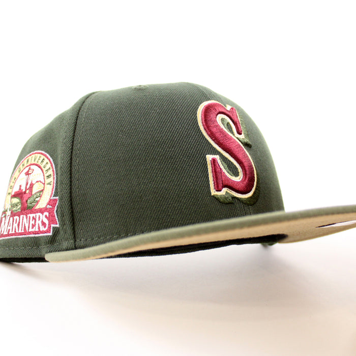 Seattle Mariners 30TH Anniversary New Era 59Fifty Fitted Hat (SeaWeed Olive Khaki Under Brim)
