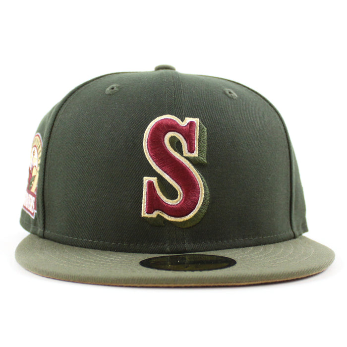 Seattle Mariners 30TH Anniversary New Era 59Fifty Fitted Hat (SeaWeed Olive Khaki Under Brim)